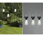 Trio - Led Solarlaterne Campus 3er Set Zum Aufh&auml;ngen Schwarz &Oslash;7cm H&ouml;he 23cm