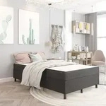 Boxspring-bettgestell Grau Stoff 120x200 Cm Vidaxl