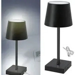 Tischleuchte Indoor Akku Tischlampe Dimmbar 3-stufen Nachttischleuchte Usb, Schwarz,