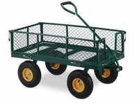 Handwagen, praktischer Bollerwagen für den Garten, mit Luftbereifung, klappbare