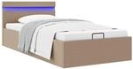 Bett Mit Bettkasten Led Cappuccino-braun Kunstleder 100x200 Cm Vidaxl