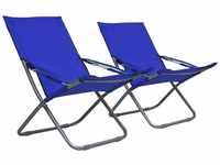 Klappbare Strandstühle 2 Stk. Stoff Blau vidaXL614385