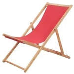 Strandstuhl Klappbar Stoff Und Massivholz Rot Vidaxl