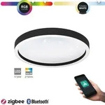 Eglo Connect Led Deckenleuchte Montemorelos-z Schwarz &Oslash; 42 Cm Mit Kristalleffekt