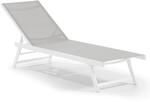 Leco - Aluminium Sonnenliege 'elina' Mit Klappbaren F&uuml;&szlig;en, Wei&szlig; / Grau