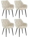 Clp - 4er Set Stuhl Tanna Samt Creme