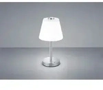 Led Tischleuchte Emerald Chrom Gl&auml;nzend Mit Glaslampenschirm In Wei&szlig;, H&ouml;he 29cm