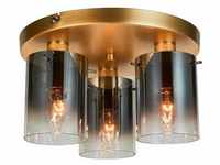 Osaki Deckenleuchte 3flg gold/rauchglas 3x D45, E14, 42W, geeignet für Tropfenlampen