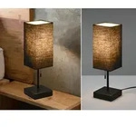 Reality Leuchten - Tischlampe Ole Mit Stoffschirm Schwarz & Usb Ladestation, H&ouml;he