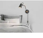 Moderne Wandleuchte Edward In Schwarz Matt, Variabel Verstellbar, H&ouml;he 25cm