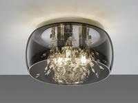 Trio Lighting - Kristall Deckenleuchte Crystel Glas Chrom Verspiegelt & Rauchglas