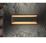 Led Holz Wandlampe Arino Up And Down Mit Stufen Dimmer Schwarz, Breite 35cm