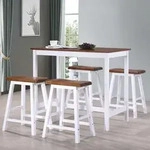 Bartisch- Und Hocker-set 5-tlg. Massivholz - Vidaxl