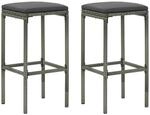 Barhocker Mit Kissen 2 Stk. Grau Poly Rattan Vidaxl