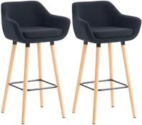 Clp - 2er Set Barhocker Grant Mit Stoffbezug Schwarz