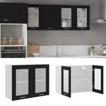 H&auml;ngeglasschrank Lyon Schwarz 80x31x60 Cm Holzwerkstoff Vidaxl
