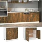 Unterschrank Mit Schublade R&auml;uchereiche 80x46x81,5 Cm - Vidaxl