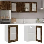 H&auml;ngeschrank Lyon Glas R&auml;uchereiche 40x31x60 Cm Holzwerkstoff Vidaxl