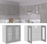 H&auml;ngeglasschrank Lyon Betongrau 60x31x60 Cm Holzwerkstoff Vidaxl