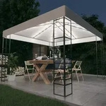 Gartenzelt Mit Led-lichterkette 3x3 M Wei&szlig; - Vidaxl