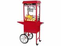 Popcornmaschine Popcornmaker Popcornautomat 1600W 5Kg h Rot Mit Wagen Retro