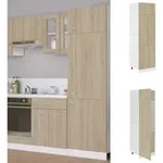 K&uuml;hlumbauschrank Sonoma-eiche 60x57x207 Cm Holzwerkstoff - Vidaxl