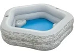 TruprintTM Family Pool 213 X 206 X 53 Cm, Steinwand-optik (cremegrau)