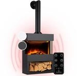 Klarstein - Zermatt Elektrischer Kamin 900/1800w Thermostat Flammenillusion Ofenrohr