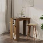 Bartisch Mit Regal Braun Eiche 102x50x103,5 Cm Holzwerkstoff Vidaxl