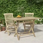 Gartentisch Klappbar Grau 120x70x75 Cm Massivholz Teak - Vidaxl