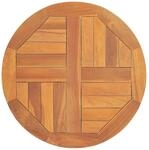 Tischplatte Massivholz Teak Rund 2,5 Cm 50 Cm Vidaxl