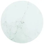 Tischplatte Wei&szlig; &Oslash;40x0,8 Cm Hartglas In Marmoroptik Vidaxl