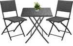 Polyrattan Balkonm&ouml;bel 3 Tlg. Klappbar Platzsparend 2 Personen Wetterfest Balkon