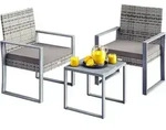Casaria&reg; Gartenm&ouml;bel Polyrattan Set Wetterfest 2 St&uuml;hle Tisch Auflagen 160kg