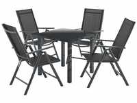 Aluminium Gartengarnitur Milano - Gartenmöbel Set mit Tisch und 4 Stühlen –