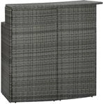 Garten-bartisch Grau 120x55x110 Cm Poly Rattan - Vidaxl
