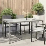 Gartentisch 150x90x75 Cm Hartglas Und Poly Rattan Grau - Vidaxl