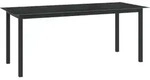 Vidaxl Garden Table Black 190x90x74 Cm Aluminium And Glass