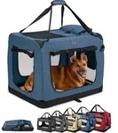 Lionto Hundetransportbox Faltbar, Stabile Stoffbox Mit Mesh-eins&auml;tzen, Ideal F&uuml;r