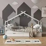 Vitalispa - Hausbett Design, Wei&szlig;, 90x200 Cm Mit G&auml;stebett