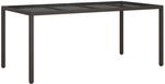 Gartentisch Braun 190x90x75 Cm Geh&auml;rtetes Glas Und Poly Rattan - Vidaxl