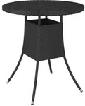 Gartentisch Schwarz 70x70x73 Cm Poly Rattan Vidaxl