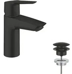 Quickfix Start - Waschtischarmatur Mit Push-open-ablaufgarnitur, Schwarz Matt