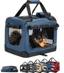 Lionto Hundetransportbox Faltbar, Stabile Stoffbox Mit Mesh-eins&auml;tzen, Ideal F&uuml;r