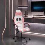 Gaming-stuhl Drehbar Wei&szlig; Und Rosa Kunstleder Vidaxl