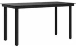 Garten-esstisch Schwarz 140x70x74 Cm Stahl Und Glas Vidaxl