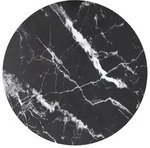 Tischplatte Schwarz &Oslash;50x0,8 Cm Hartglas In Marmoroptik Vidaxl