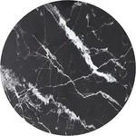 Tischplatte Schwarz &Oslash;70x0,8 Cm Hartglas In Marmoroptik Vidaxl