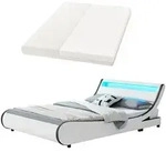Polsterbett Valencia 180 X 200 Cm Mit Matratze, Lattenrost & Led Beleuchtung -