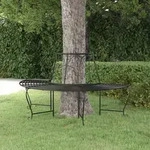 Baumbank Halbrund &Oslash;159 Cm Schwarz Stahl Vidaxl